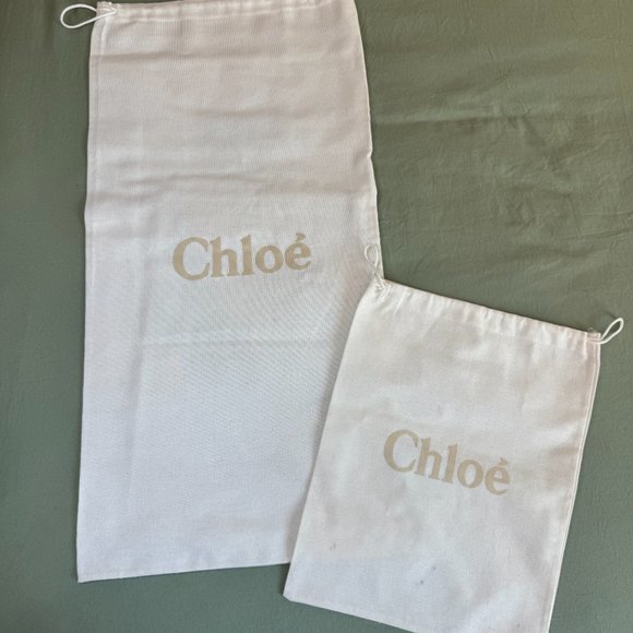 🌼 Chloé White Dust Bag Set - Large (24in x 12in) & Small (12in x 10in) 🌼 - Picture 2 of 7